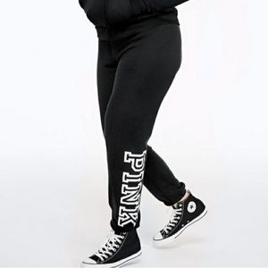 Victoria’s Secret Pink Black Classic Logo Joggers